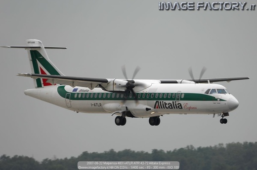 2007-08-22 Malpensa 483 I-ATLR ATR 42-72 Alitalia Express